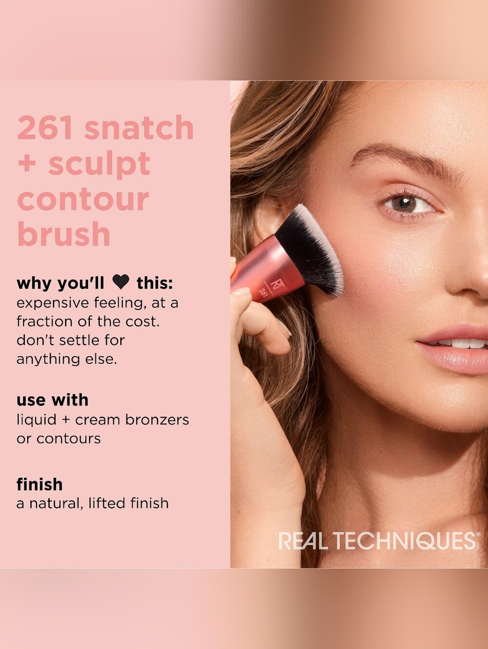 NWT Real Techniques Snatch + Sculpt Contour Makeup Brush #261 - Picture 2 of 10